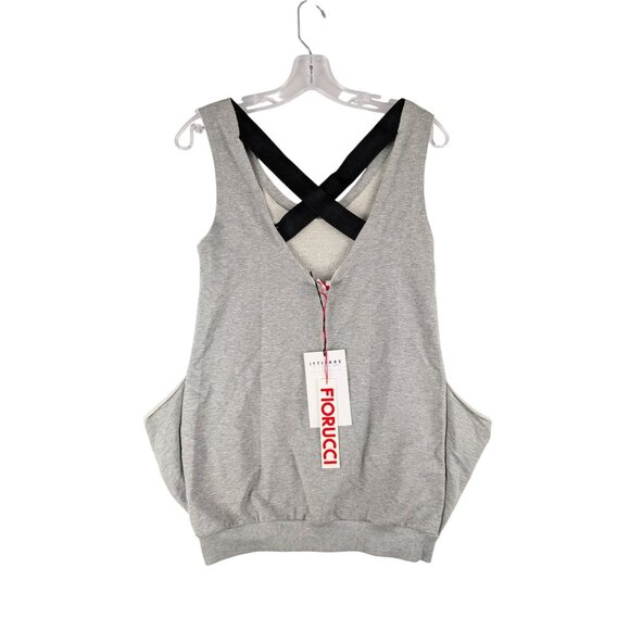Fiorucci Top Womens XS Oversized Felpa Criss Tross Tank Made in Italy NWT - Picture 1 of 8